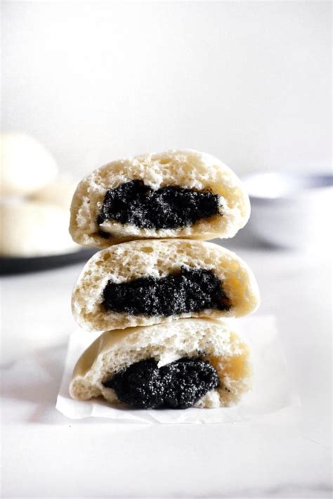 Black Sesame Steamed Buns - One Happy Bite