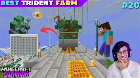 Best And Easy Trident Farm Ever Minecraft Survival Youtube