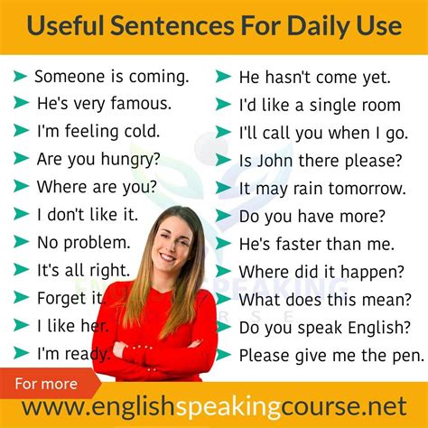 Useful Sentences For Daily Use English Sentences