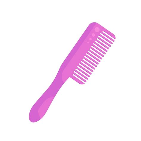 Premium Vector | Vector plastic hair comb pink cute cartoon brush