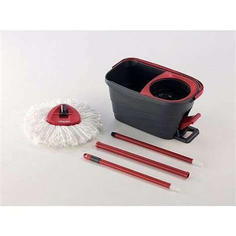 Vileda Turbo Smart Spin Mop And Bucket Easy Wring Complete Set Red Grey