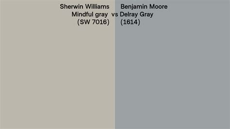 Sherwin Williams Mindful Gray SW 7016 Vs Benjamin Moore Delray Gray