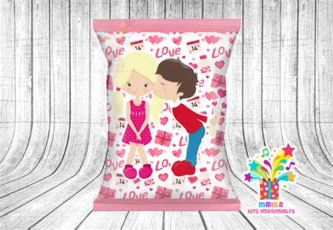 Love And Kiss Chip Bag Valentines Day Graphic By Marila Designs