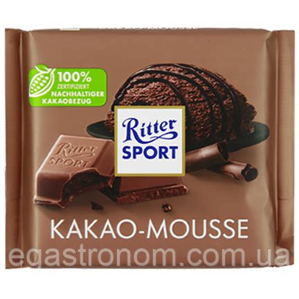 Купить Шоколад Ріттер Спорт какао мус Ritter Sport kakao mousse 100g