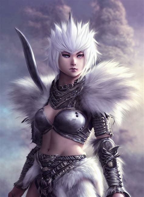 Krea Ai Warrior Fur Lined Wolf Armor Beautiful And E