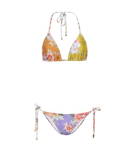 Buy Zimmermann Pattie Printed Bikini Multicoloured At 30 Off Editorialist