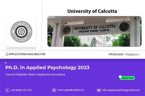 Ph D In Applied Psychology At University Of Calcutta Ups Education