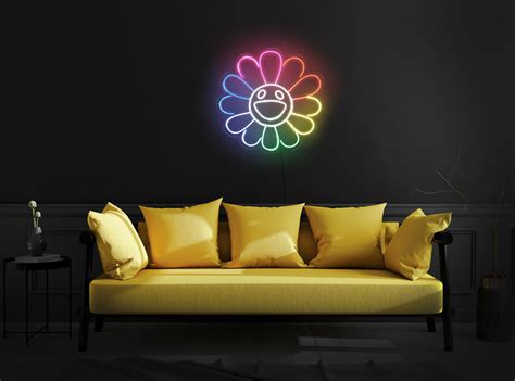 Sunflower Neon Signsunflower Led Signflower Neon Etsy