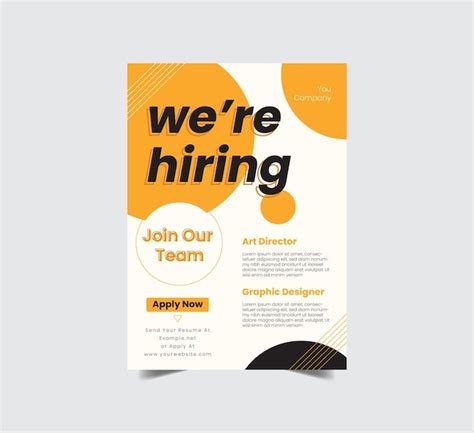 Premium Vector We Are Hiring Flyer Design Template