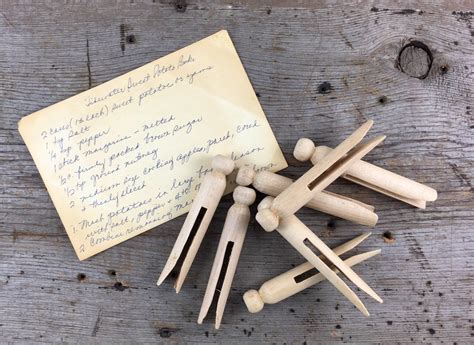 Vintage Round Headed Wooden Clothes Pins Vintage New Old Stock Etsy