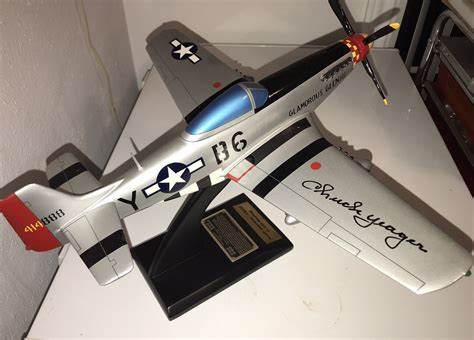 P-51 MUSTANG DESK-MODEL signed by GENERAL CHUCK YEAGER 1:24 Scale 1 Ea ...