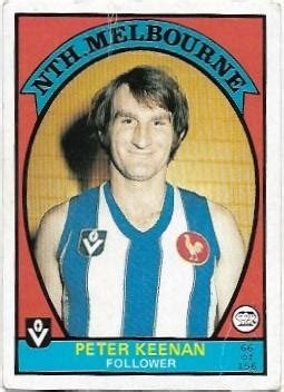 1978 VFL Scanlens 66 Peter Keenan North Melbourne APT Collectables