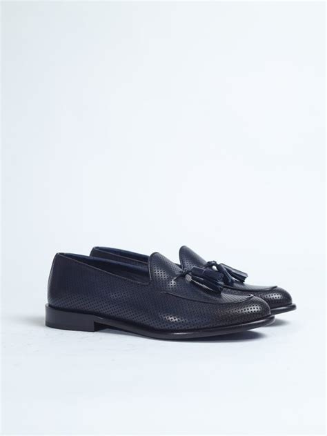 Blue penny loafers with tassels – House of Diberr