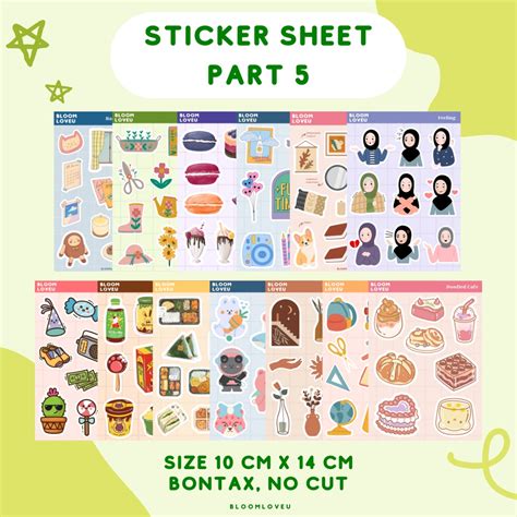 Jual Stiker Sheet Aesthetic Stiker Journal Bujo Deco Planner Polco Deco