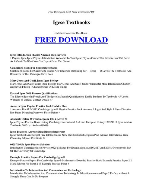 Free Download: Igcse Textbooks | PDF | Vocational Education | Student ...
