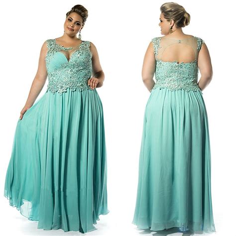 Mint Green 2015 Plus Size Bridesmaid Dresses Lace Top Appliqued Sheer