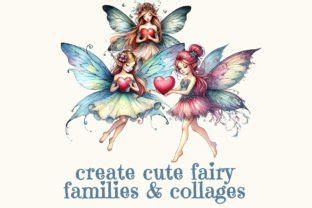 Watercolor Fairies With Hearts Cliparts Graphic By Monsoon Publishing