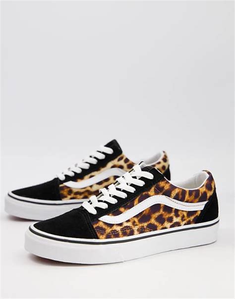 Vans Old Skool Leopard Print Trainers In Black Asos