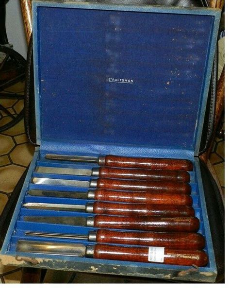 Vintage Craftsman Lathe Wood Turning Chisels Set Of Usa Made In