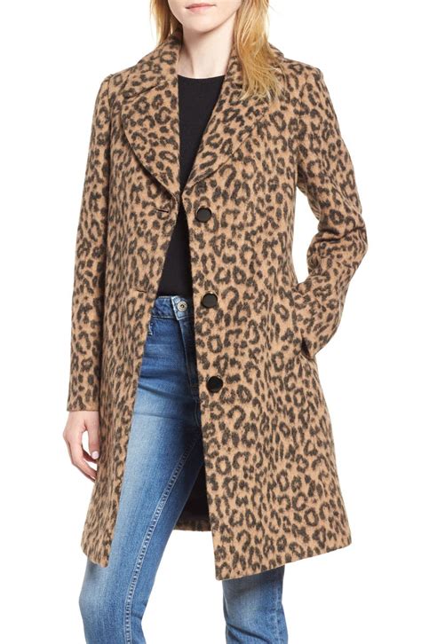 Kate Spade New York Leopard Print Wool Blend Coat Nordstrom