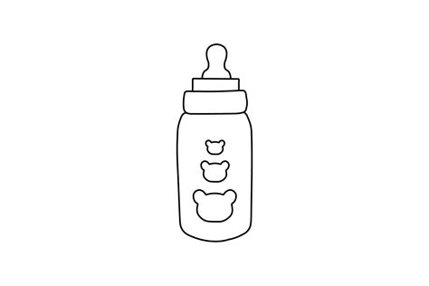 Baby Bottle Flat Icon Outline-05 Graphic by Soe Image · Creative Fabrica