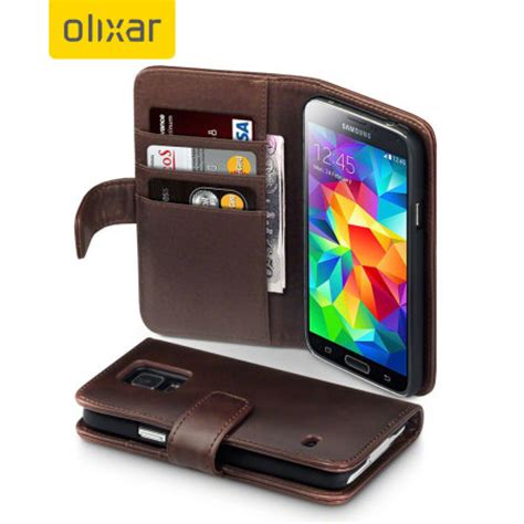 Olixar Samsung Galaxy S Genuine Leather Wallet Case Brown