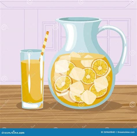 Zumo De Naranja En Frasco Y Vidrio Ilustración del Vector Ilustración