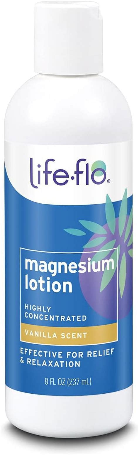 Life Flo Magnesium Lotion W Concentrated Magnesium Chloride Calms