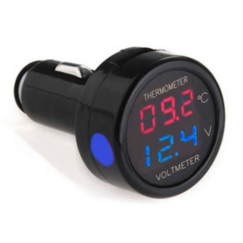 In Car Auto V Dual Display Led Digital Thermometer Voltmeter