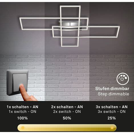 Plafonnier BRILONER LEUCHTEN FRAME 50 W 6600 Lm IP20 Chrome Alu