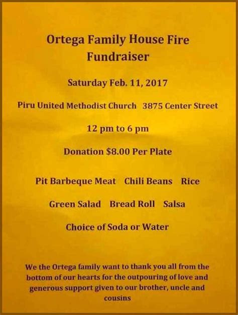 Ortega Family House Fire Fundraiser Barbeque | The Fillmore Gazette