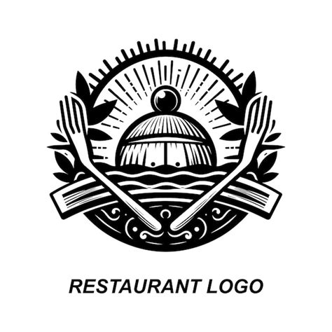 Premium Vector | A black and white logo for a restaurant called restaurant logo