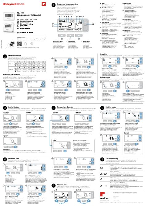 Honeywell T3 T3r Retail User Guide Temperature Adjustment Instructions