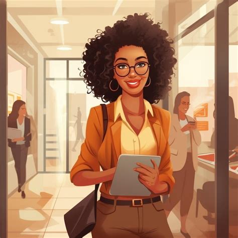 Premium Photo Vector Art Of A Successful Brown Skin Businesswoman