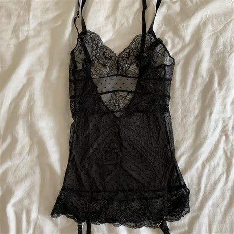 Sexy Ann Summers Black Lace Lingerie Chemise Depop
