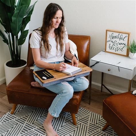 Lap Desk, Laptop Lap Desk With Cushion Made With Real Wood Acacia Wood ...