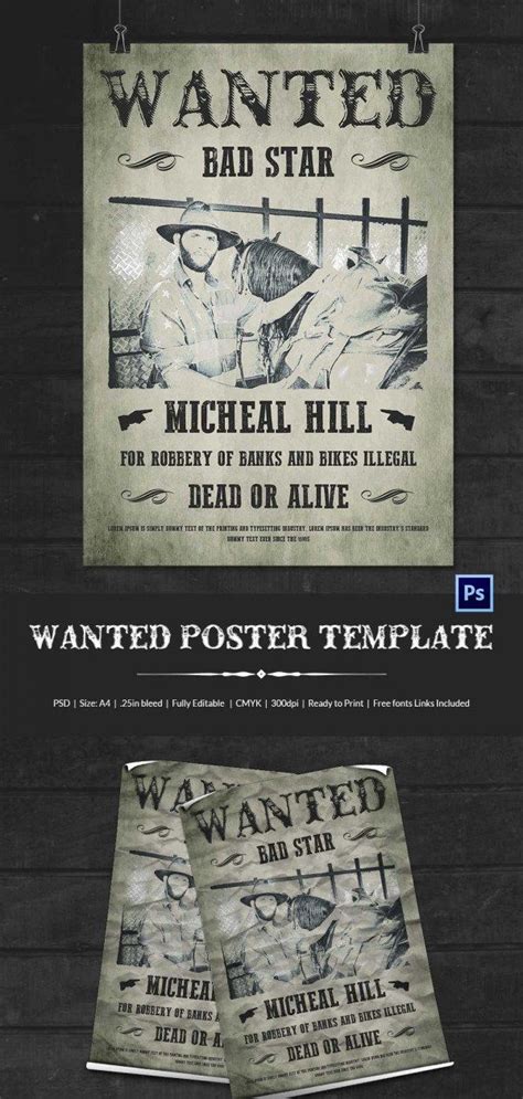 Free Wanted Poster Template Beautiful Wanted Poster Template 34 Free ...