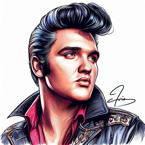 Retrato El Rey Del Rock Y El Roll Elvis Presley Arte Vectorial