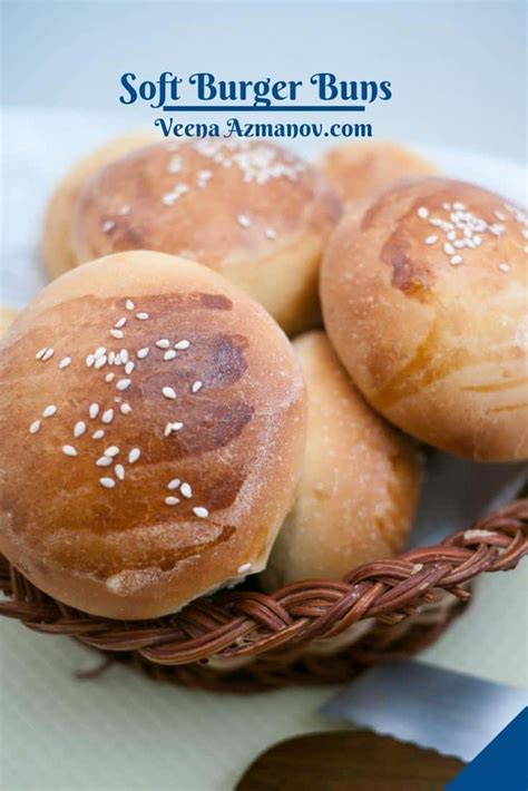 Softest Burger Buns The Best Ever Hamburger Buns Veena Azmanov Kitchen