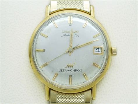 Vintage Longines Ultra Chron Automatic Wristwatch Solid 18k Gold 34mm