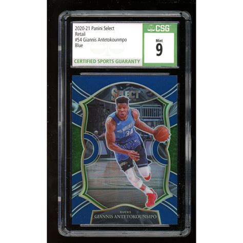 Giannis Antetokounmpo 2020 21 Select Blue Retail 54 CSG 9 Pristine