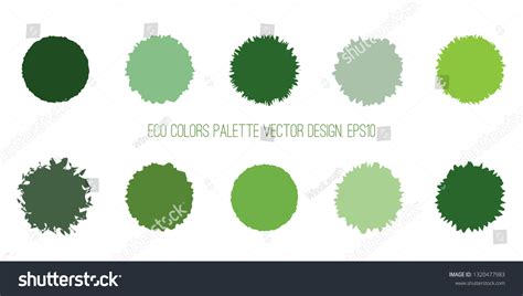 Eco Green Color Palette Brush Circles Stock Vector (Royalty Free ...