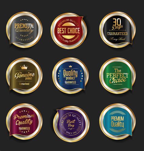 Luxury Premium Golden Badges And Labels 327237 Vector Art At Vecteezy