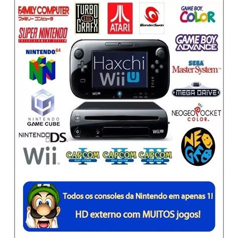 Nintendo Wii U Desbloqueado Haxchi Hd 500gb Escorrega o Preço