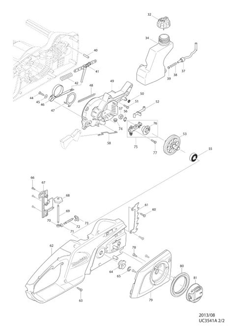 Makita Uc A Corded V V Chainsaw Spare Parts Part Shop Direct