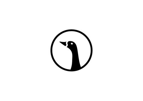 a black and white image of a goose in a circle with the letter o on it