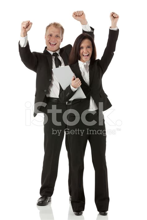 Business Couple Celebrating Their Success Stock Photo Royalty Free