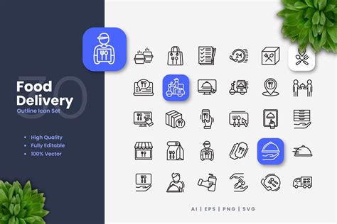 Food Delivery Icons Graphic By Upnowgraphic Creative Fabrica