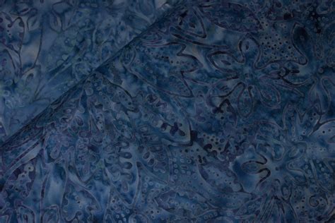 Deep Flower Blue Indonesian Batiks