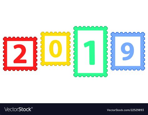 Postage Stamps 2019 Royalty Free Vector Image Vectorstock